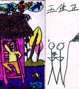左边是正常孩子的画,右边是救助中心的流浪儿画的多想爸爸妈妈这样相亲相爱