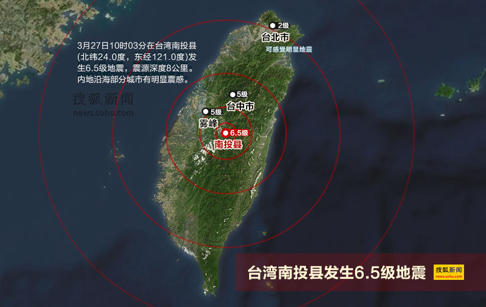 台湾南投地震示意图
